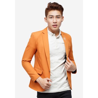 Áo vest nam màu cam cổ bẻ thêu họa tiết Titishop AVN62