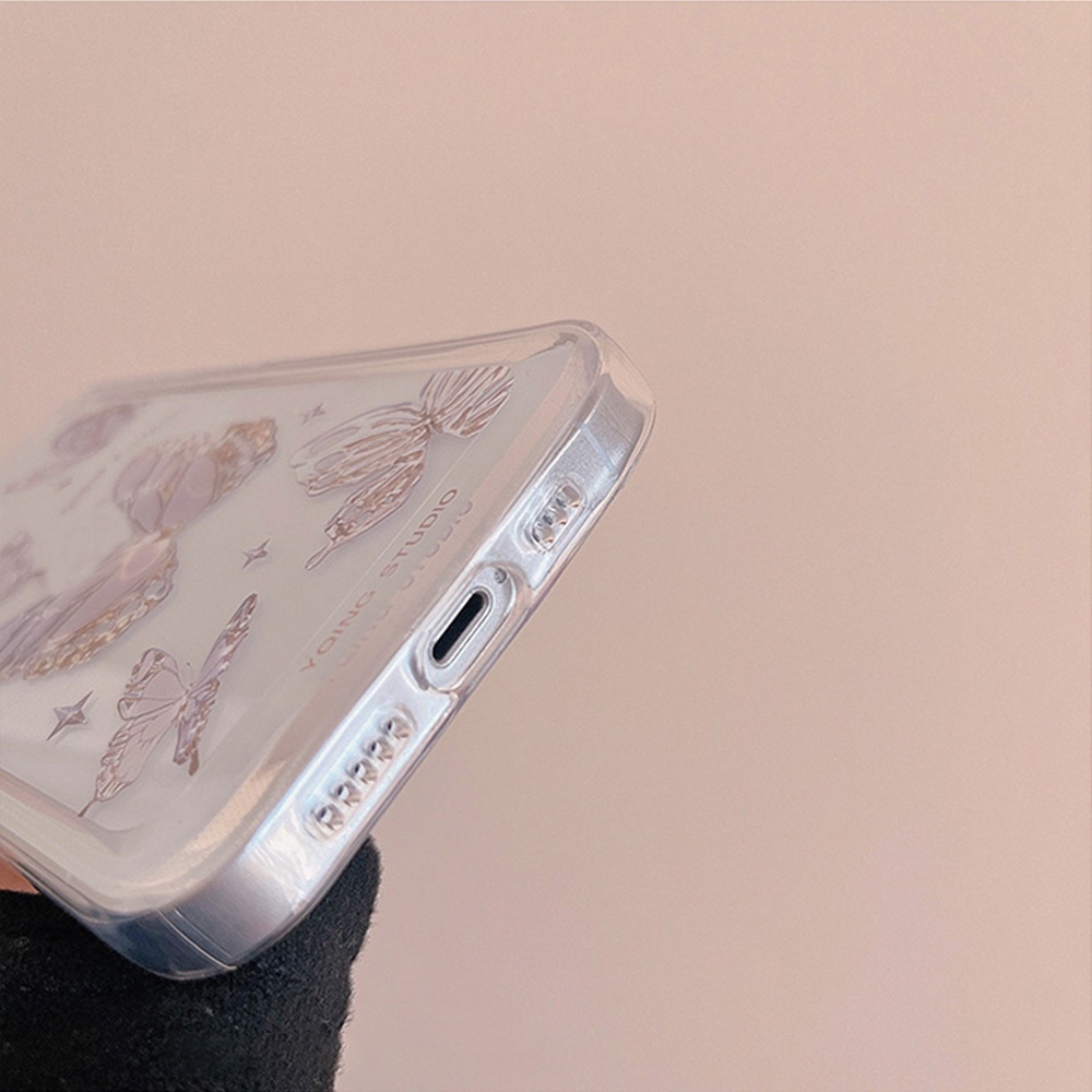 Ốp Điện Thoại TPU Acrylic Mềm Chống Mồ Hôi Đính Nơ Cho IPhone 14 13 12 11 Pro Max X XR 8 7 Plus Ultra