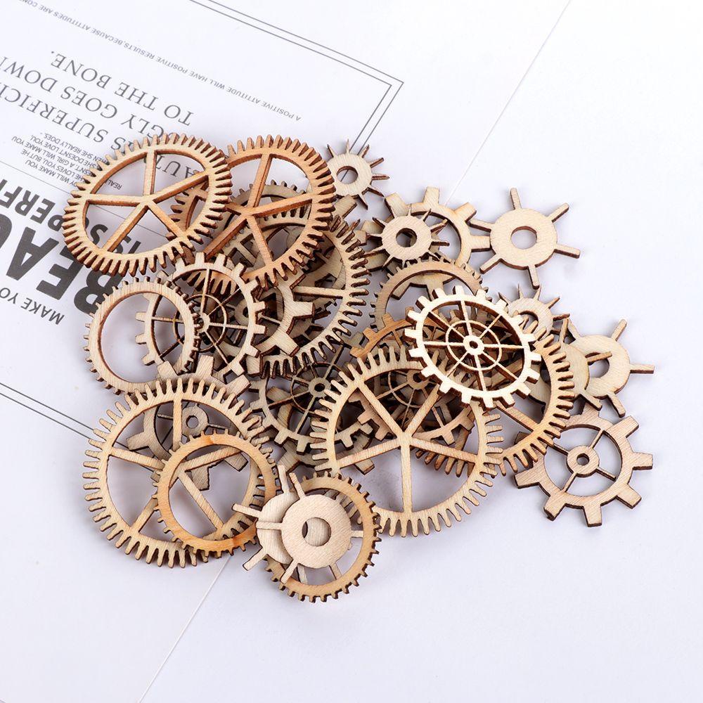 Bộ 36 Miếng Gỗ Hình Tròn Rỗng Handmade Dùng Để Tạo Hình Cho Các Sản Phẩm Thủ Công