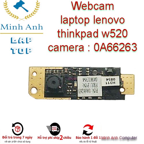 Webcam laptop lenovo  thinkpad w520 camera : 0A66263