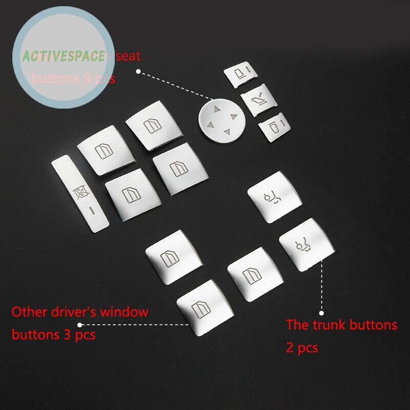 Bộ 12 khung trang trí công tắc cho cửa sổ xe ô tô mercedes-benz A / B / C W204 / ew212