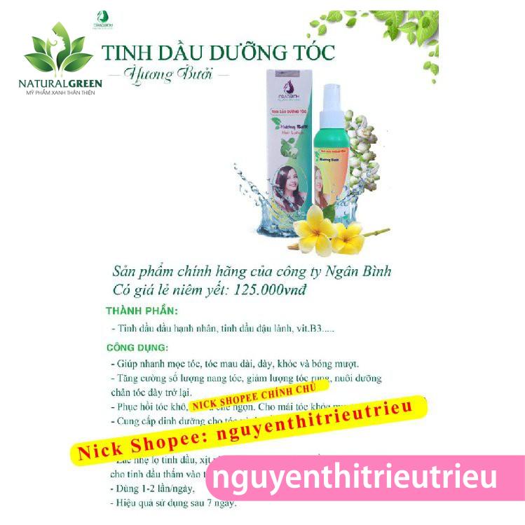 (CAO CẤP) Tinh Dầu Bưởi NGÂN BÌNH Kích MỌC TÓC dày dài, Ngăn RỤNG TÓC hói đầu, Hair Lotion Dạng Xịt Dưỡng mềm mượt