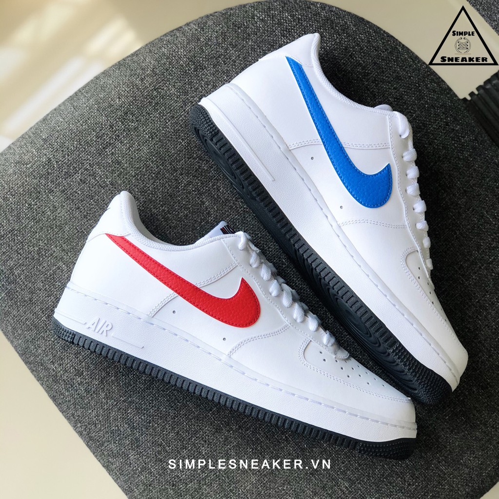 Giày Air Force 1 Auth FREESHIP Nike Air Force - Giày Nike AF1 University Red Photo Blue Chính Hãng