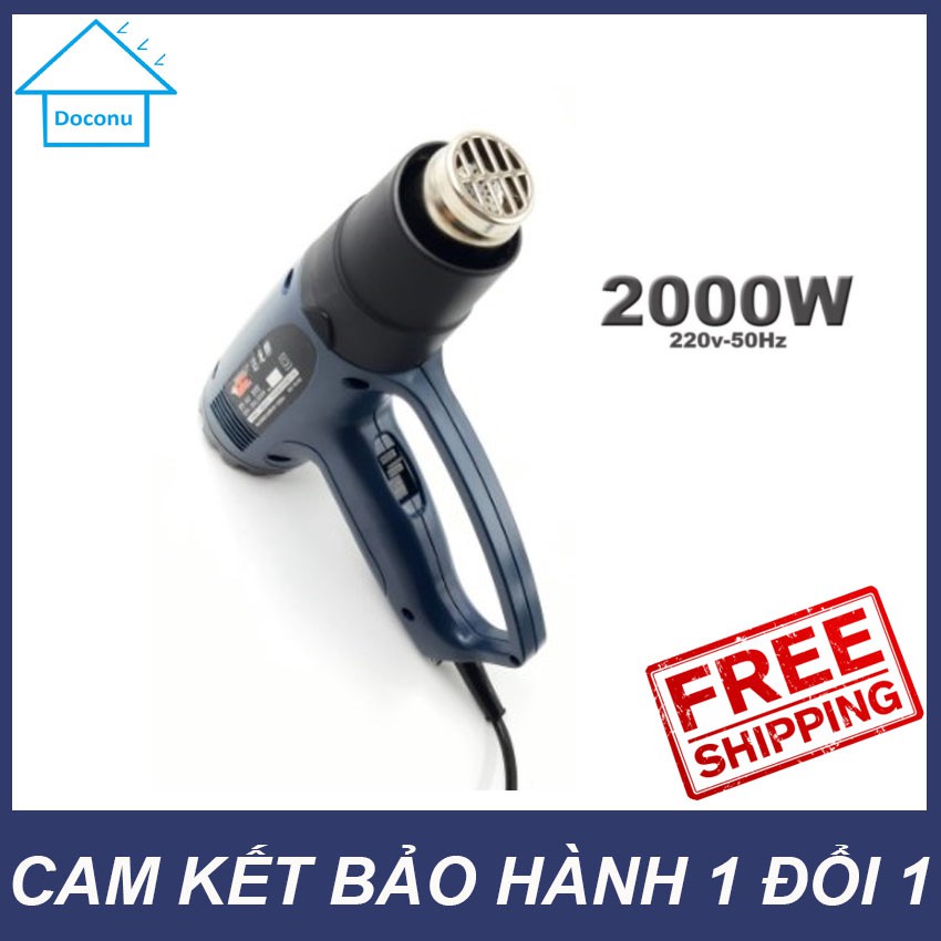 Máy nhiệt hơi nóng khò màng co chỉnh nhiệt độ cầm tay Talo 2000W Doconu. Cam kết bảo hành 1 đổi 1