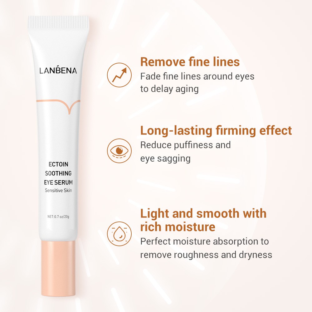 Serum dưỡng mắt có đầu mát xa hợp kim 360 độ Lanbena giúp giảm quầng thâm, tan bọng mắt 20g- Hanayuki Asia