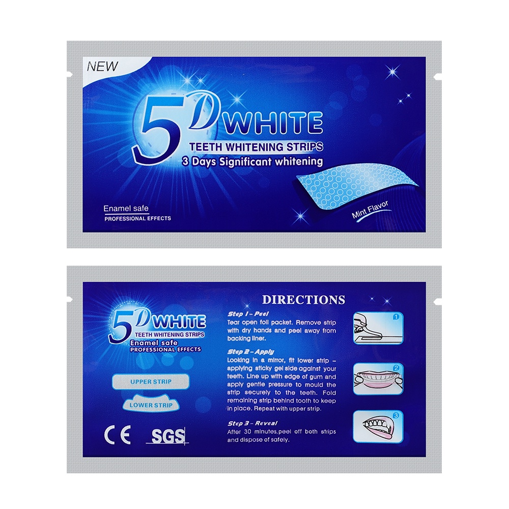 Miếng Dán Trắng Răng 5D Làm Sạch Chăm Sóc Răng Miệng