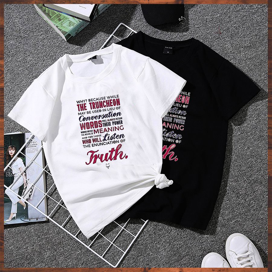 Áo thun unisex tay lỡ chữ kiểu vải dày mịn 20NU1126