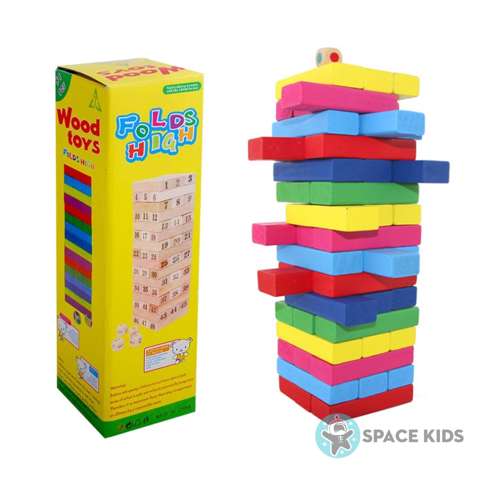 Đồ chơi thông minh Rút gỗ kèm xúc xắc cho bé giải trí Space Kids