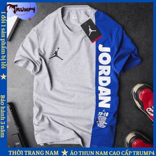 Áo Thun Nam Cổ Tròn 👕DEAL SỐC👕 Hàng Quảng Châu Chất Thun Cotton Phối 2 Màu In Lo Chữ Cực Đẹp TRUMP4