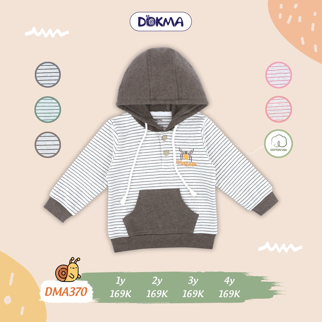 Dokma - Áo khoác nỉ có mũ Hoodie cho bé 1-4 tuổi DMA370