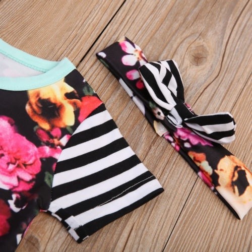 Set Jumpsuit + Băng Đô Cài Tóc Cho Bé Gái