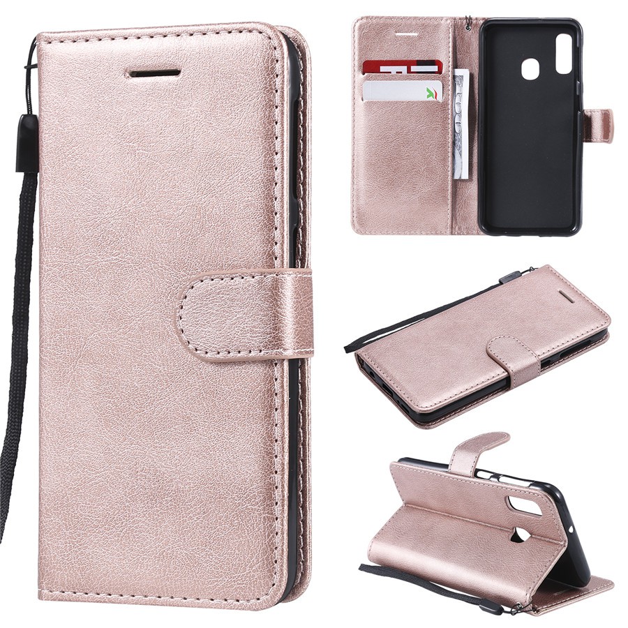 Bao nắp gập chất da trơn màu đơn giản cho điện thoại Samsung A20E/A20/A30/A50/A60/M40/M30 | BigBuy360 - bigbuy360.vn