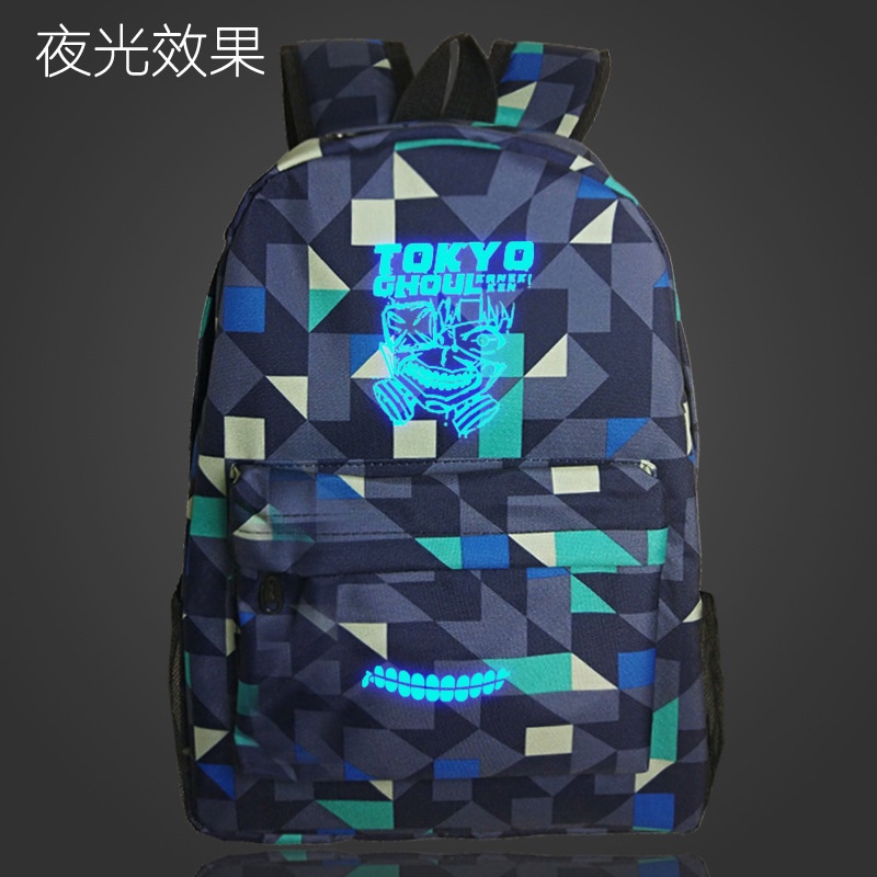 Ba lô đi học in hình anime Tokyo Ghoul dạ quang phong cách Hàn Quốc cho nam và nữ