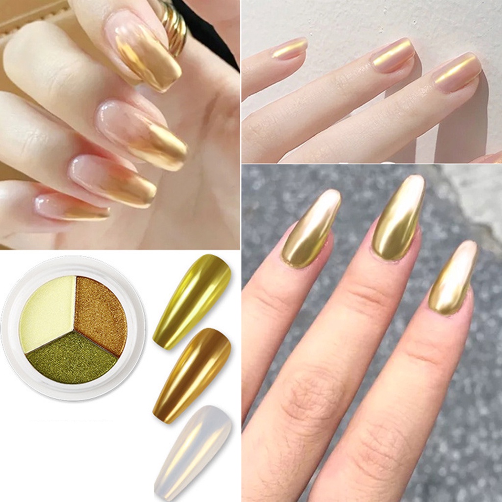 [Hàng mới về] Bột kim tuyến tráng gương lấp lánh trang trí móng tay nghệ thuật chuyên dụng