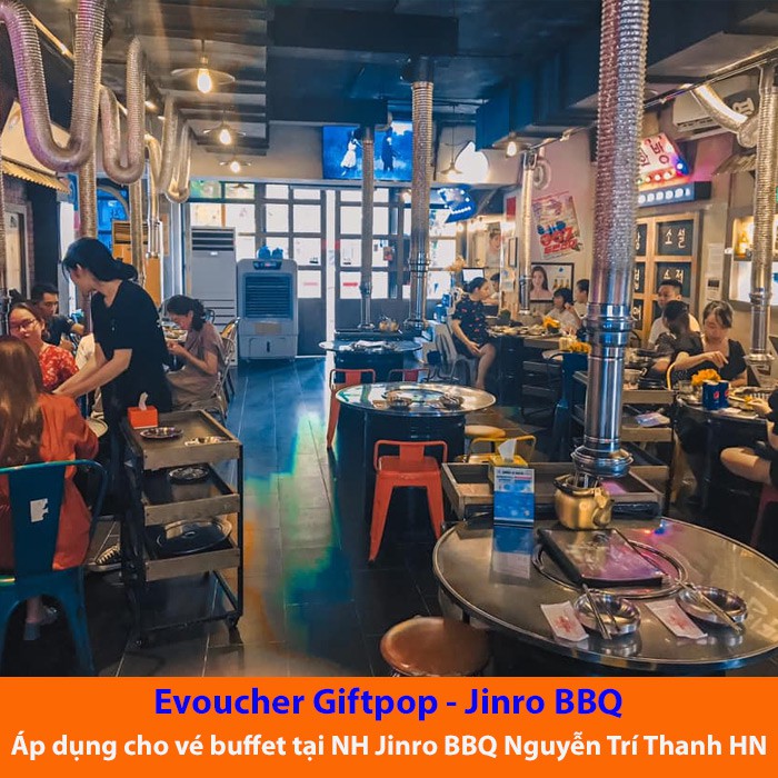 Hà Nội [Evoucher] Phiếu quà tặng dùng Buffet bữa trưa cuối tuần và bữa tối tại NH Jinro BBQ (1 người) trị giá 328.900VNĐ