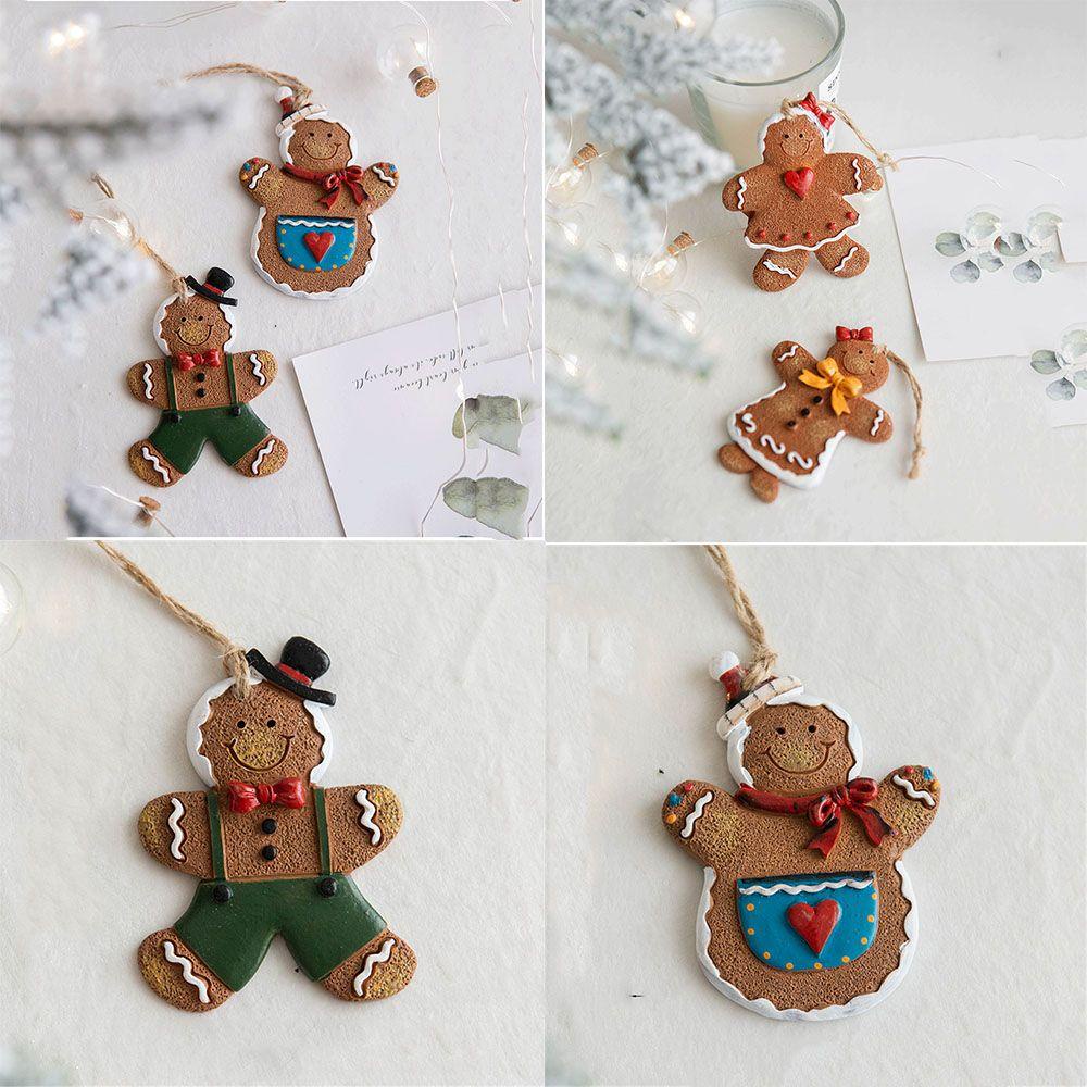 CONOPERY Mặt Dây Chuyền Hình Bánh Gừng 2022 Navidad Giáng Sinh Năm Mới Bằng Nhựa Resin