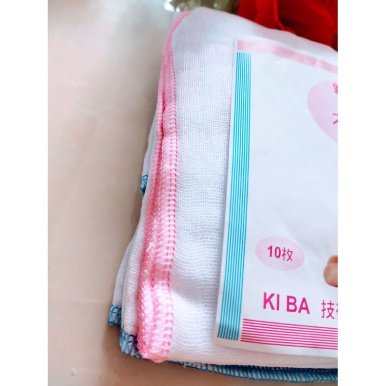 Khăn sữa 2 lớp KIBA Nhật cho trẻ sơ sinh 10 chiếc