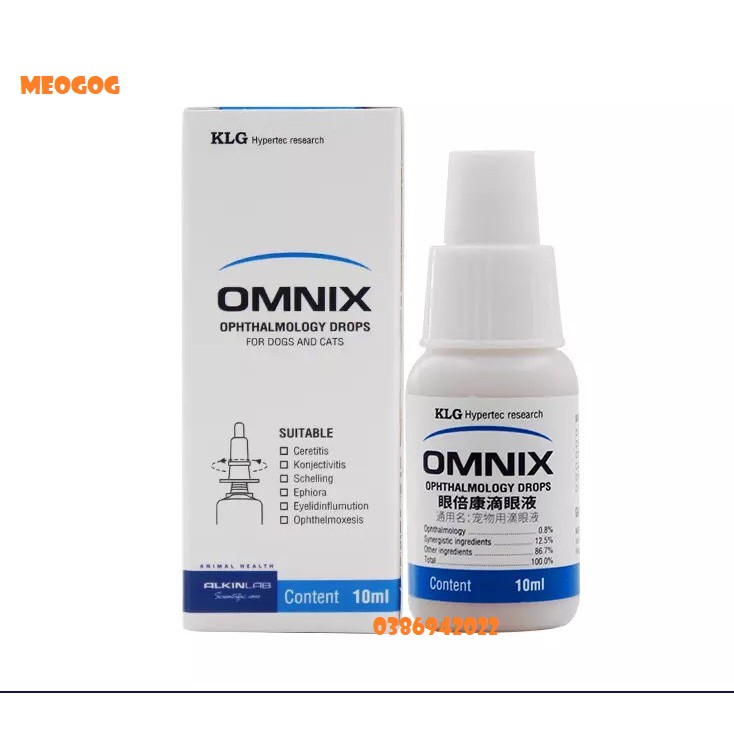 THUỐC NHỎ MẮT CHÓ MÈO OMNIX - ALKIN