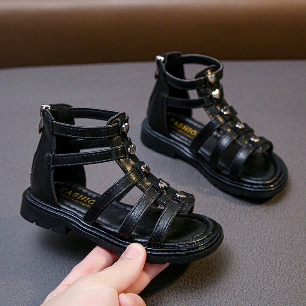 Giày Sandal Chiến Binh Bé Gái, Sandal Bé Gái Cao Cổ Phong Cách Hàn Quốc CB01