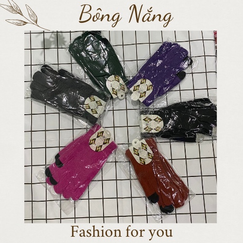 Bao tay len nữ cảm ứng giữ ấm, Găng tay nữ cảm ứng chống nắng sử dụng được màn hình điện thoại