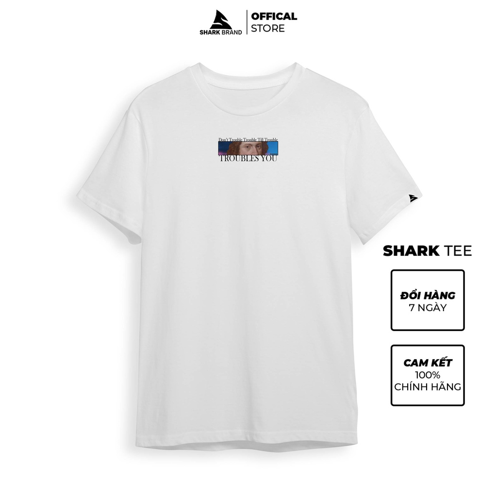 Áo Phông Đen Basic Trơn Thun Cotton Nam Nữ Unisex Form Rộng Vải Dày Không Xù Lông Cổ Tròn |TROUBLES YOU| SHARK BRAND