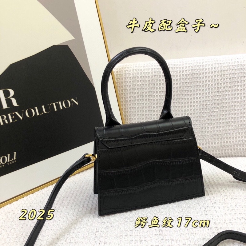 Túi xách Jacquemus vân rắn sz 17 da bò