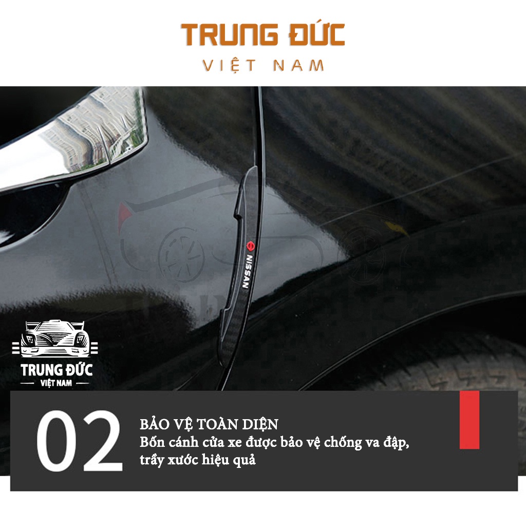 Bộ 4 Cánh Nẹp TRUNGDUCVN Chống Va Đập, Chống Xước Cửa Xe Ô Tô Các Hãng Xe.