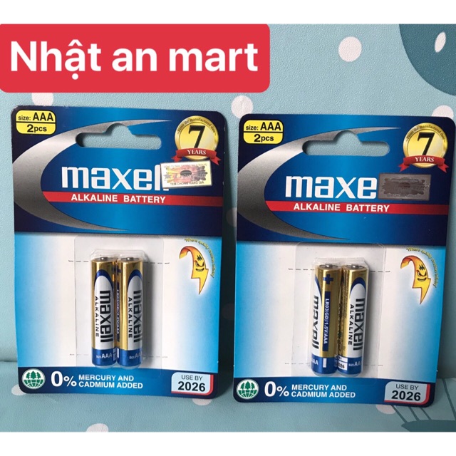 Pin Đũa AAA Maxell alkaline LR03 vỉ 2 viên chính hãng