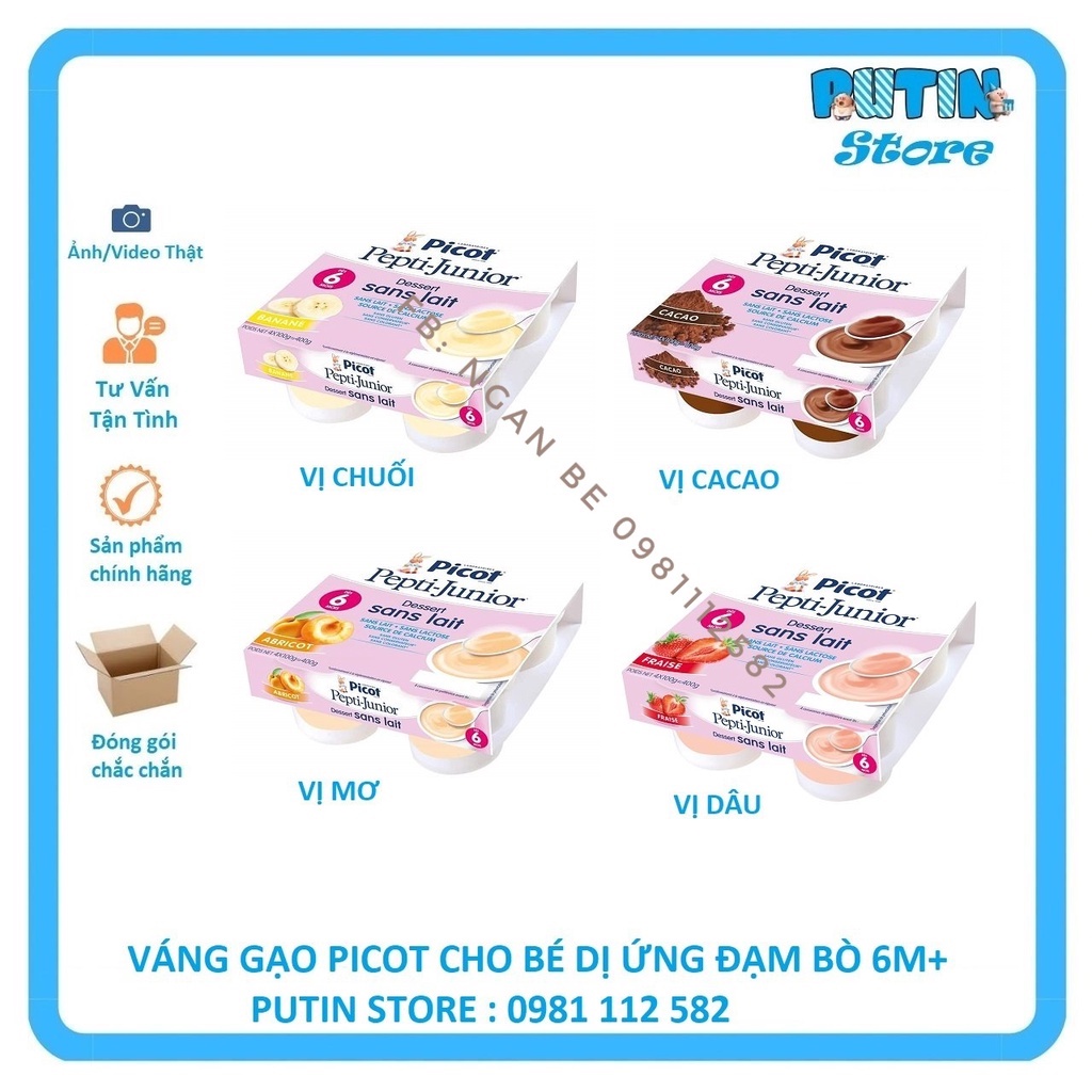 Váng gạo Picot Pháp dành cho bé dị ứng đạm bò 6m+. Đủ bill ✈️✈️✈️
