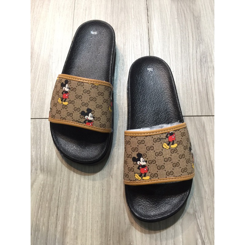 Dép quai ngang in hình micky, dép lê nam micky