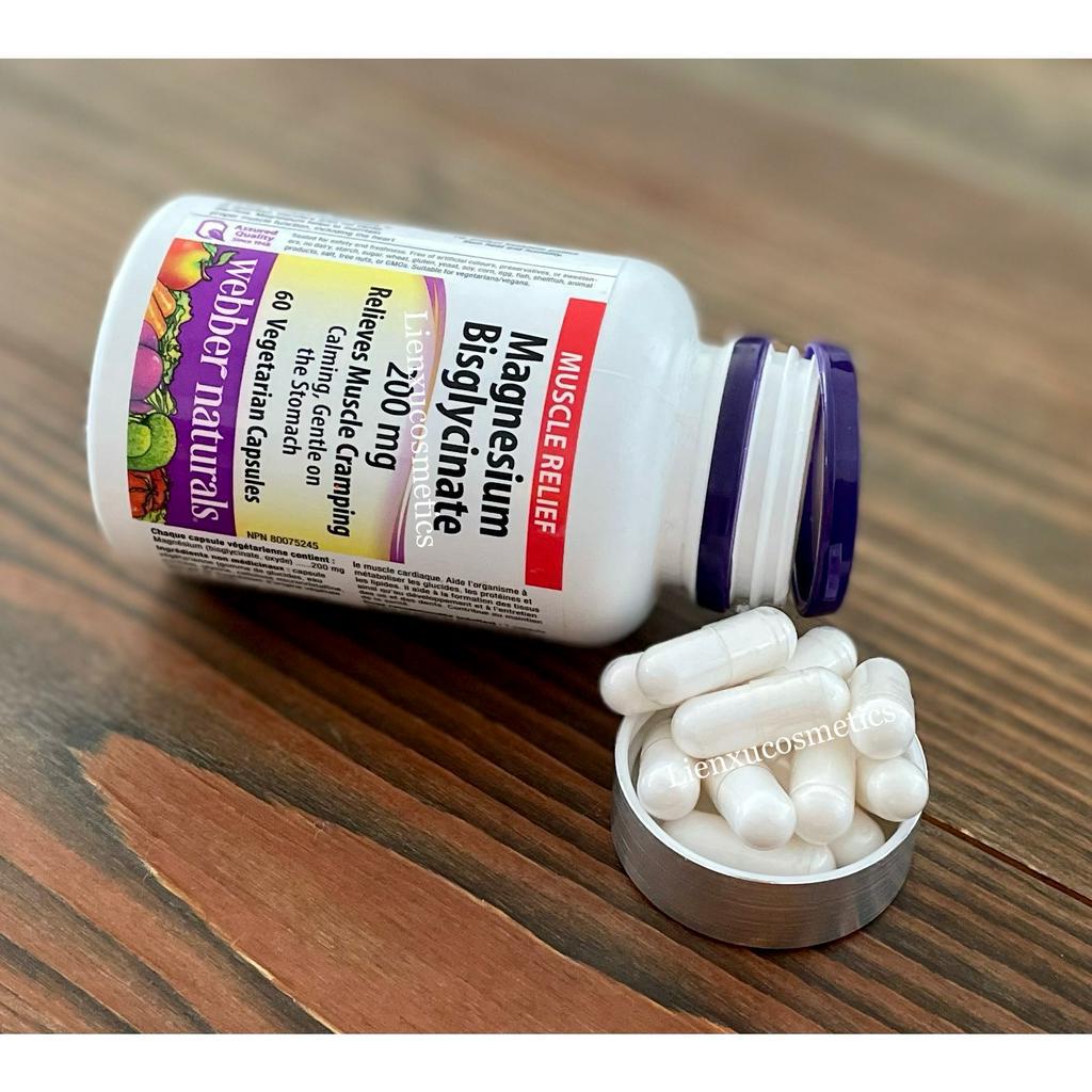 Viên uống magnesium bisglycinate của Webber Naturals 120v; Hsd 2027