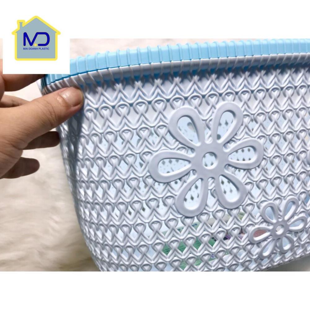 (hot) Giỏ hoa nhựa Việt Nhật có quai - Giỏ đựng đồ chơi, quần áo tiện dụng