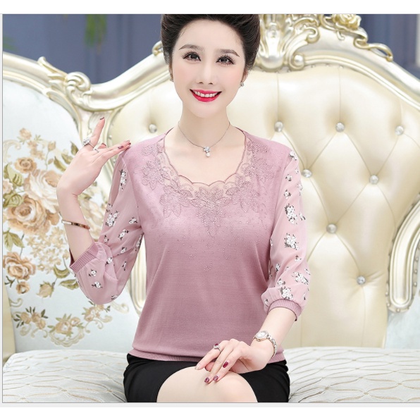 Áo len mỏng mongtoghi nữ trung niên