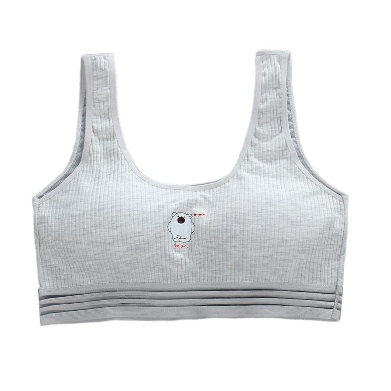 Áo Ngực Thể Thao Bằng Cotton Thoáng Khí In Họa Tiết Hoạt Hình Chú Gấu Dễ Thương Cho Nữ