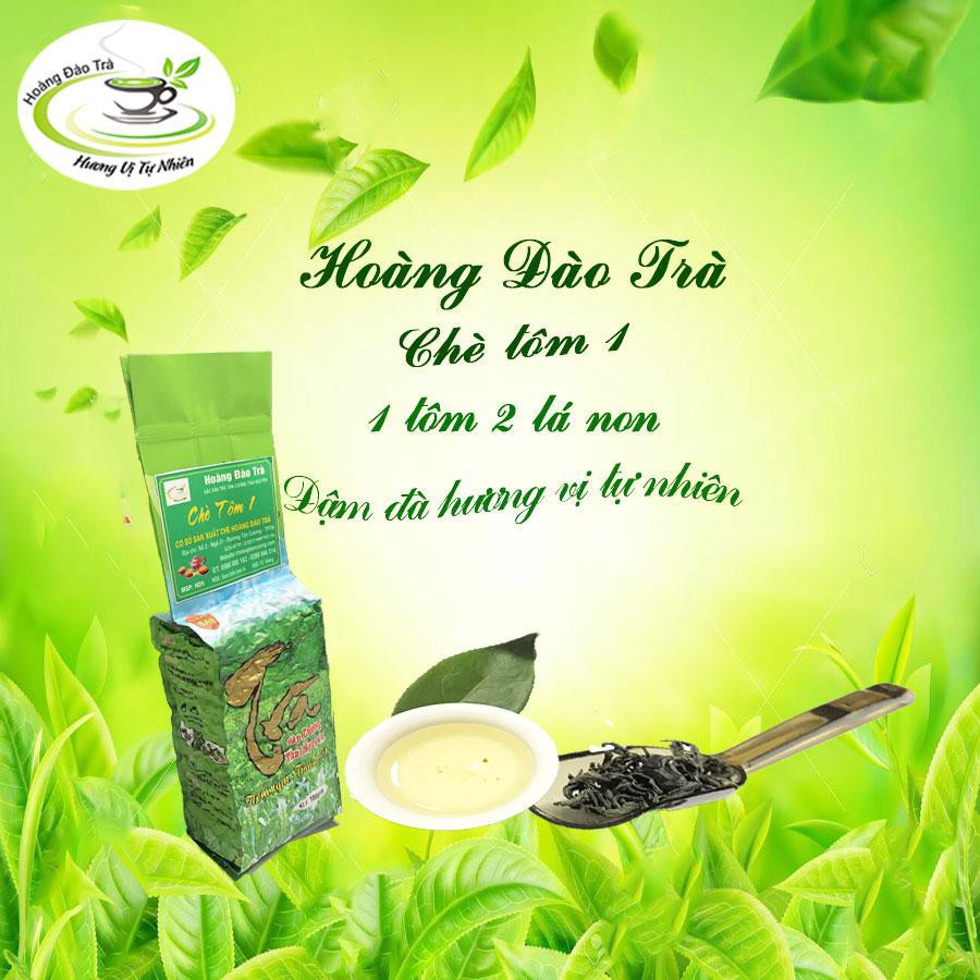 Trà Thái Nguyên Móc Câu Đặc Sản Trà Tôm 100g(1 gói 100g) - Trà Xanh Hoàng Đào Trà