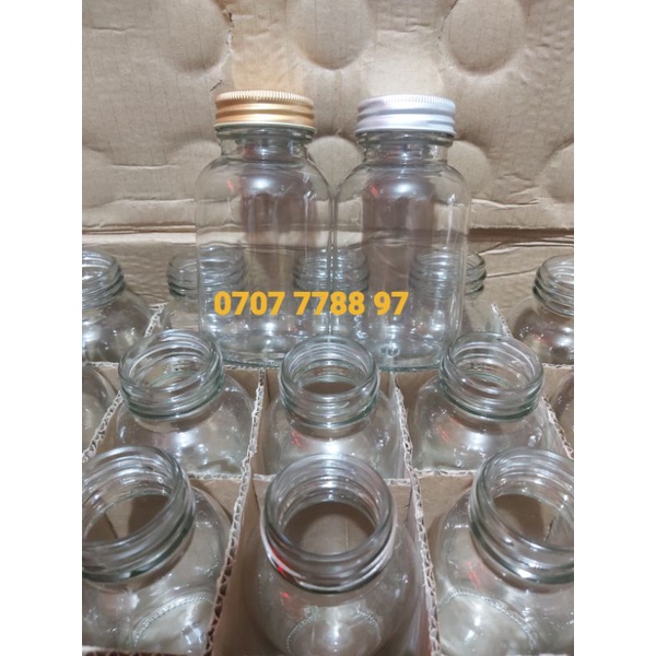 Chai thủy tinh 150ml thân tròn lùn nắp vặn