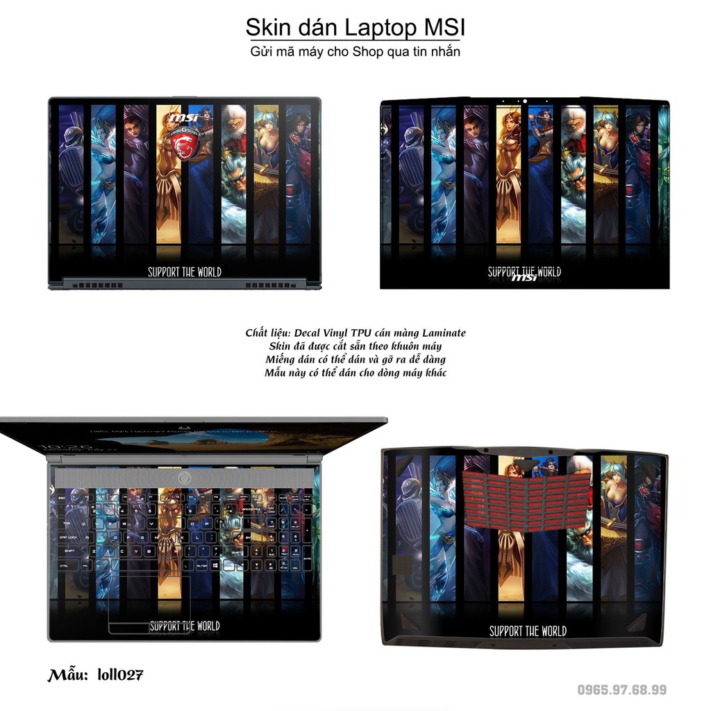 Skin dán Laptop MSI in hình Liên Minh Huyền Thoại nhiều mẫu 3 (inbox mã máy cho Shop)