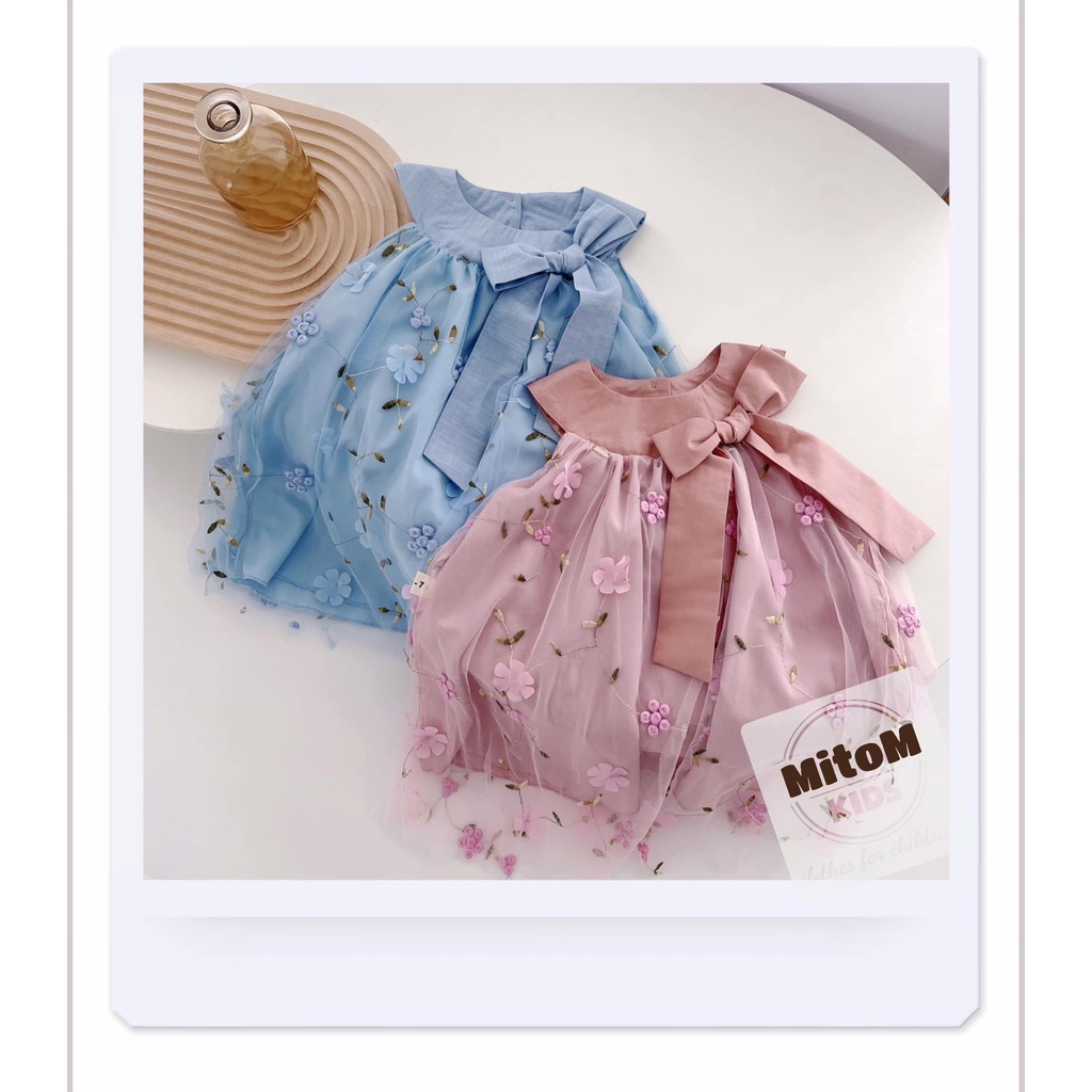 [SALE SỐC] Đầm thiết kế - Đầm yếm voan hoa nổi ♥️ FREESHIP ♥️ tay bồng dáng baby doll thoáng mát, chất cotton thoáng mát