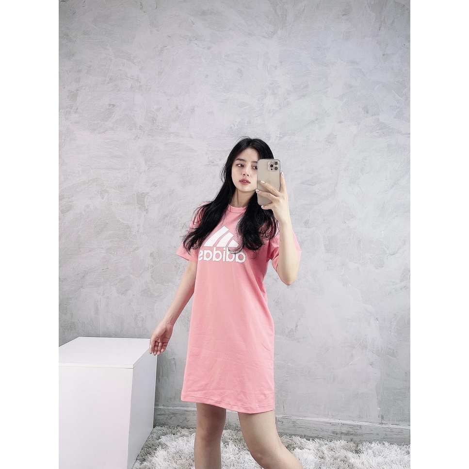 [HÀNG XUẤT XỊN] Đầm / Váy das hồng 1800 ESSENTIALS LOGO DRESS PINK Made in Cambodia full tag code