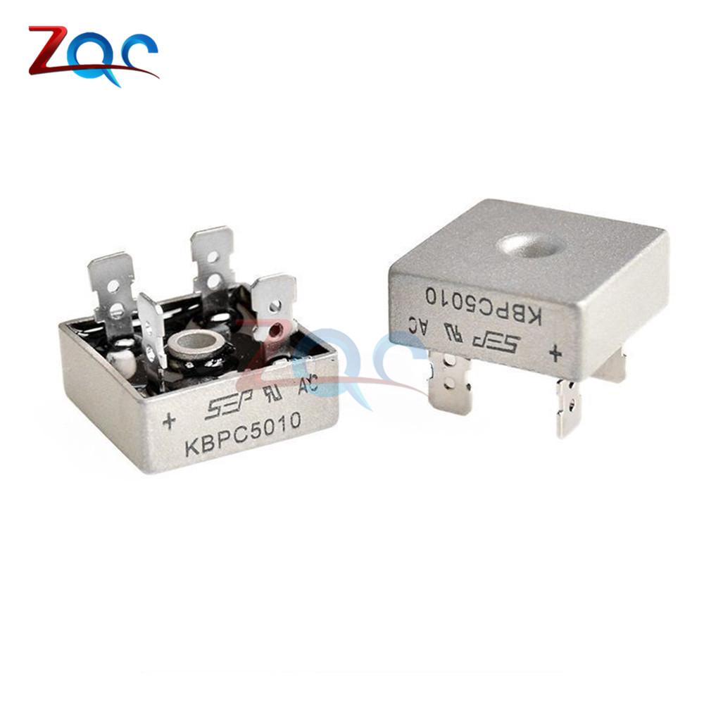 1Pcs KBPC5010 50A 1000V AC Bridge Rectifier Metal Case Single Phases Diode Bridge Rectifier