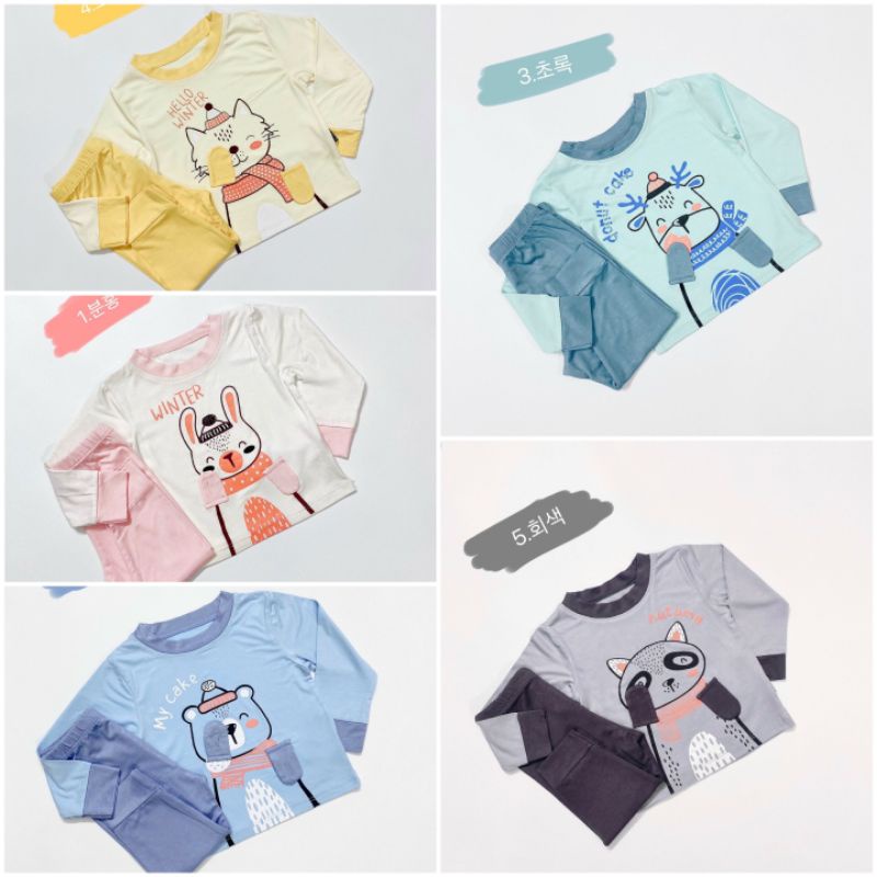 Bộ Minkymom - Kwoo cho bé trai bé gái 7-18kg Bộ thun lạnh dài tay mặc thu đông
