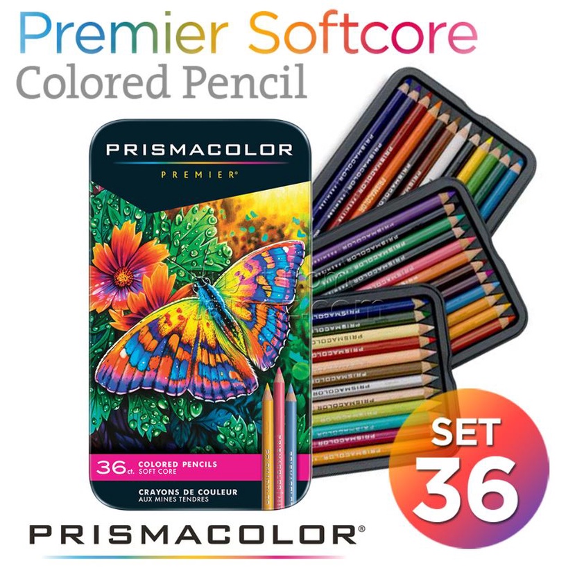 - Bộ 36 Cây Chì Màu Prismacolor Premier, Hộp Thiếc