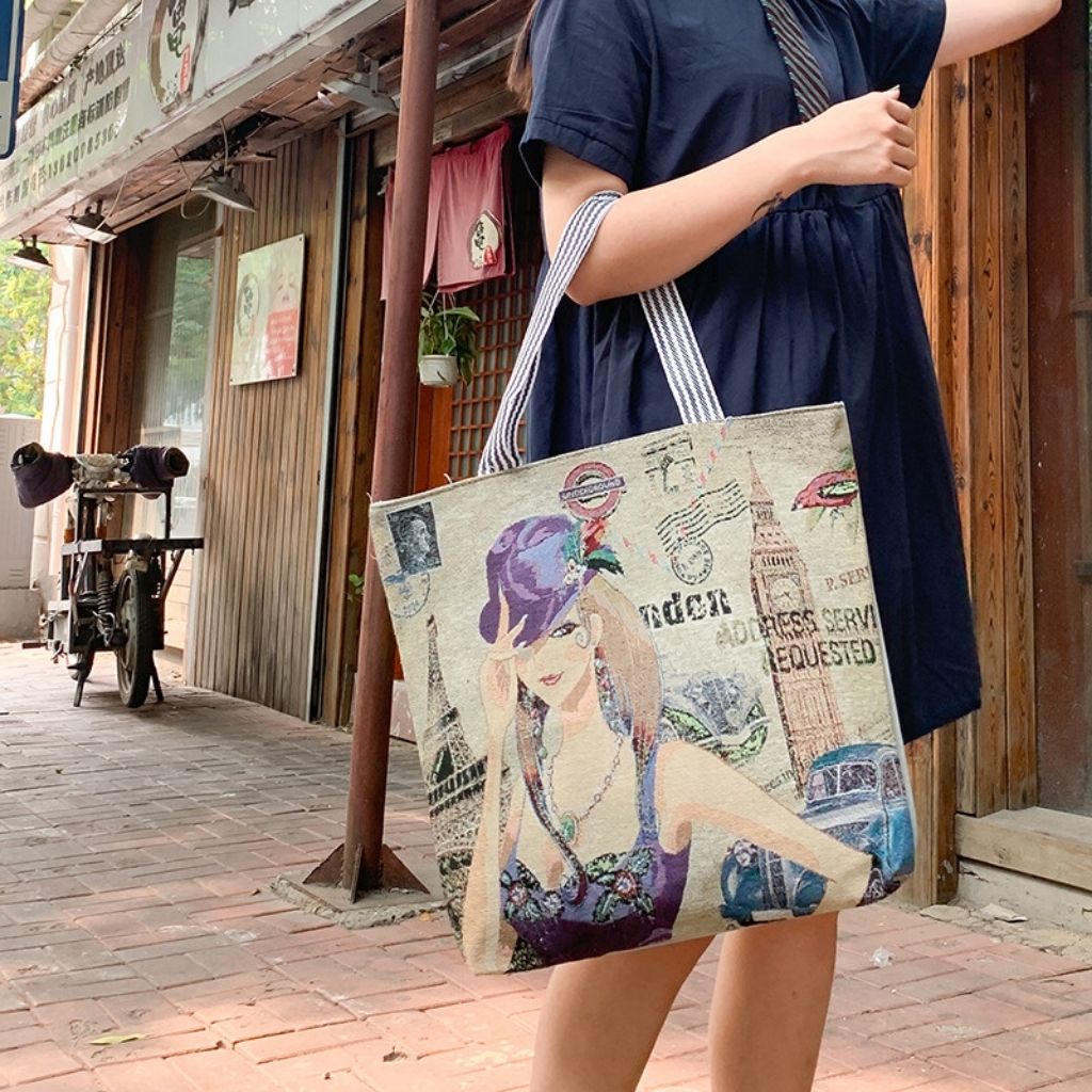 Túi tote vải canvas cute đựng đồ đi học mềm đẹp giá rẻ thời trang TX12