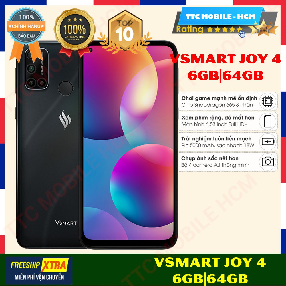 [NGUYÊN SEAL] Điện thoại Vsmart Joy 4 (6GB/64GB)  - Hàng Chính Hãng | BigBuy360 - bigbuy360.vn