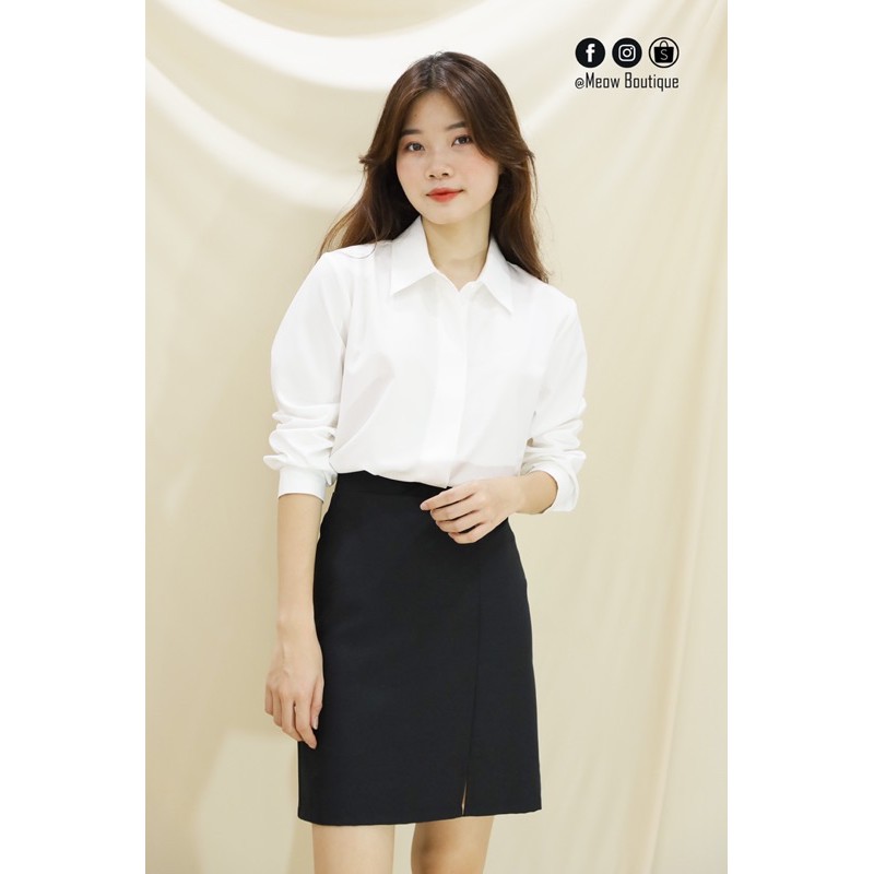 [Ảnh thật tự chụp] Sơ Mi Giấu Nút công sở Meow Boutique | BigBuy360 - bigbuy360.vn
