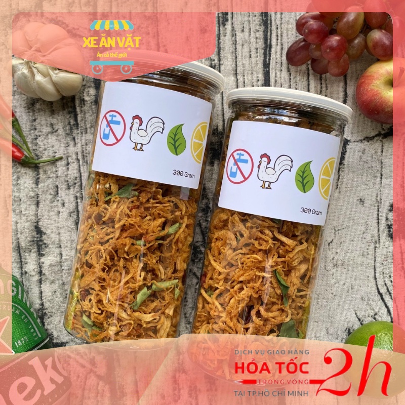 Khô Gà Lá Chanh Cay 300gr [FREESHIP] đồ ăn vặt ngon rẻ, chất lượng