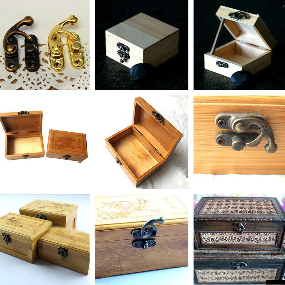 ELLSWORTH Bộ 12 Chốt Cài Hộp Gỗ / Hộp Trang Sức / Hộp Quà Bằng Kim Loại Phong Cách Vintage Chất Lượng Cao