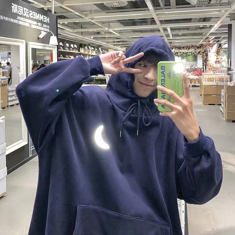 Áo Hoodie In Hình Mặt Trăng Dạ Quang Phong Cách Hàn Quốc Cho Các Cặp Đôi | BigBuy360 - bigbuy360.vn