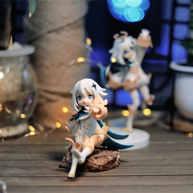 Mô Hình Búp Bê Nhân Vật Paimon Đang Ngồi Dễ Thương Bằng PVC Hai Chiều Kèm Hộp Màu