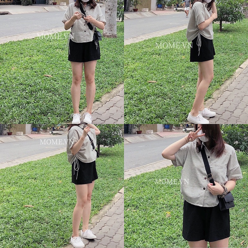 Sơ mi dáng vuông dây rút - MOME.VN